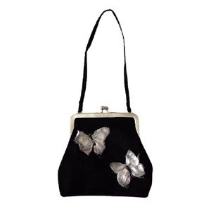 1998 Dolce & Gabbana Stromboli Collection Butterfly Kiss Lock Silk Bag